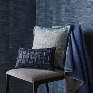 Falaise Blue Cushion with Wedgewood Silk Fringe