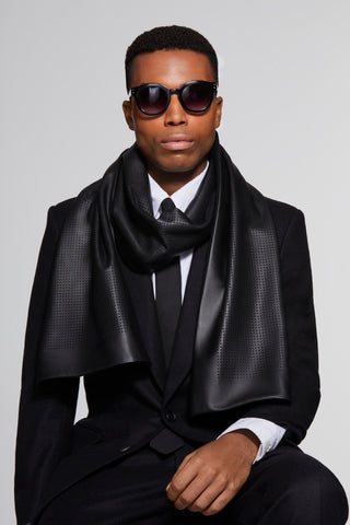 Nappa leather scarf