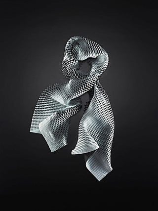 Bonded suede and cashmere mesh scarf