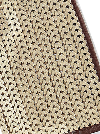 Knitted nappa leather scarf with contrast border