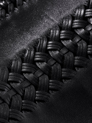 Luxury nappa leather scarf with hemstitch detail