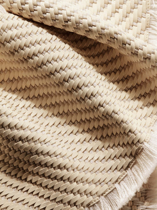 Woven Nappa Leather and Wool Scarf