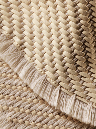 Woven Nappa Leather and Wool Scarf