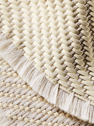 Woven Nappa Leather and Wool Scarf