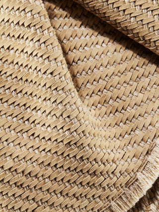 Woven Suede and Wool Scarf