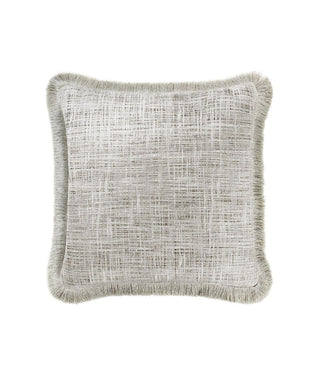 Falaise Silver & Grey Moss Fringed Cushion