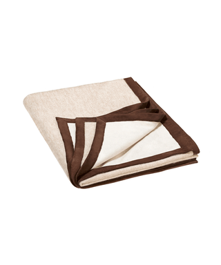 Cashmere Double Face Oatmeal & Chocolate Suede Throw