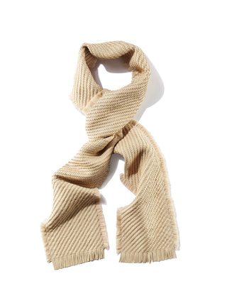 Woven Nappa Leather and Wool Scarf